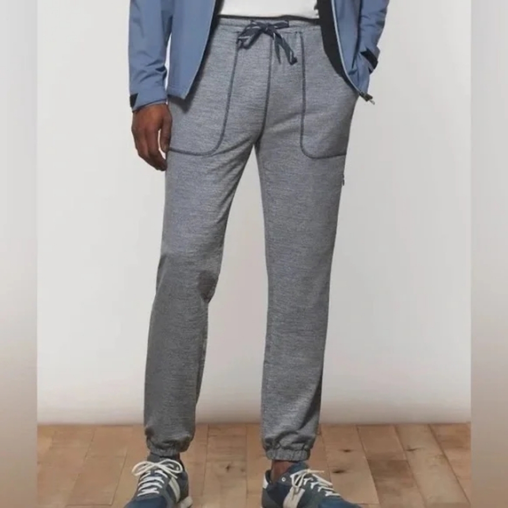 Johnnie-O Altos Joggers Men Large Heather Gray Performance Stretch Drawstring